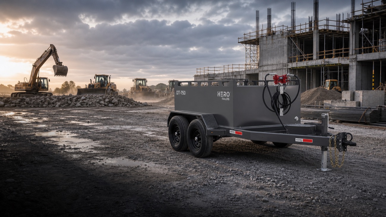 HERO DT-750 trailer supporting a construction jobsite