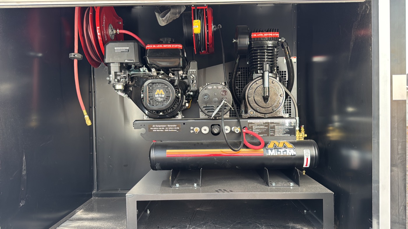 PowerFlow compressor and reel compartment