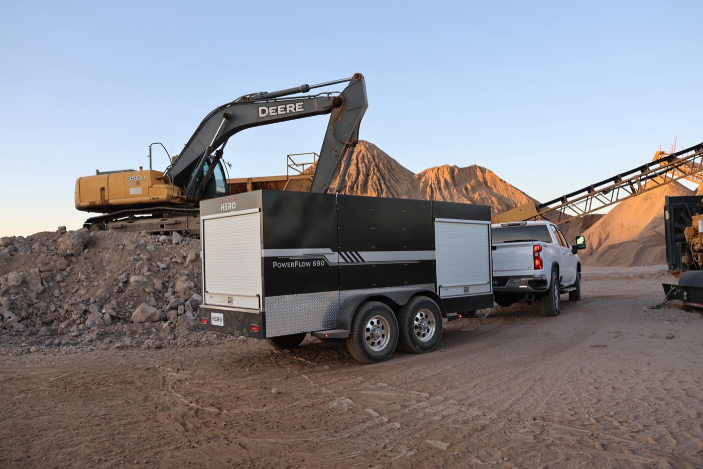 PowerFlow service trailer on a job site